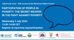 ATD Cuarto Mundo España presenta los resultados de su investigación «Romper con la Herencia de la Extrema Pobreza» en la ONU